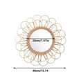 thumbnail image 3 of Espejo colgante de 40 cm con diseño de girasol de ratán circular, espejo de pared decorativo de mimbre estilo bohemio, espejo de maquillaje para tocador., 3 of 8