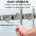 thumbnail image 5 of Mop Broom Holder Wall Mount Broom Organizer and Storage Rooms Garage Garden Kitchen Clean Tools (4 Auto Adjustable Slots & 4 Hooks, Gray), 5 of 8