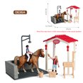 thumbnail image 3 of Oenux - Juego de animales para lavar caballos en la granja, establos, clubes, cafeterías, modelos de casas, jinetes, sillas de montar, vallas, figuras de acción, regalo de Navidad, juguetes para niños, 3 of 5