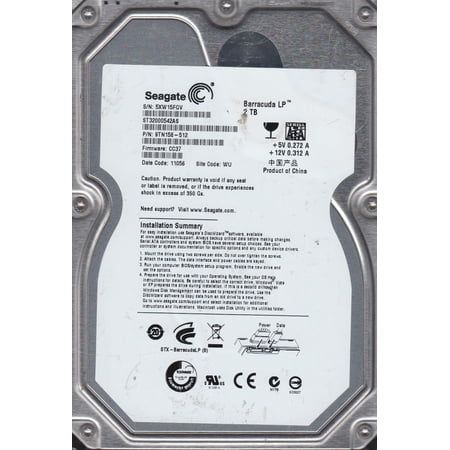ST32000542AS, 5XW, WU, PN 9TN158-512, FW CC37, Seagate 2TB SATA 3.5 Hard Drive
