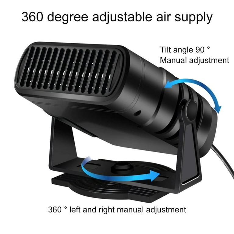 Willstar Car Heater Portable Fan,Fast Heating Quickly Defrost Defogger, 2  In 1 Car Heater Space Automobile Adjustable Thermostat Plug in Cigarette  Lighter Rotary Base (12v) 