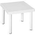 thumbnail image 1 of White Plastic Garden Side Table - 18.3" Square Outdoor Coffee Table for Patio, Balcony & Terrace - Versatile Accent Table for Drinks & Plants, 1 of 7