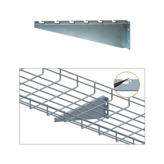 Cable Tray Wall Bracket, 4", Zinc