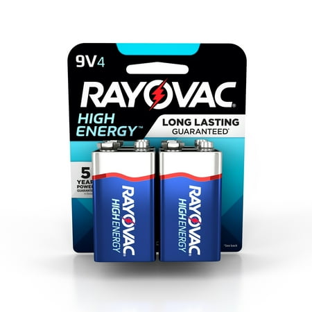 Rayovac High Energy Alkaline, 9V Batteries, 4 Count