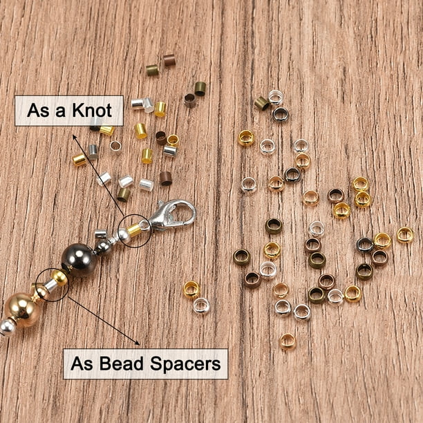 Unique Bargains 1000Pack 1.5mm Round Crimp Beads Jewelry Making Crimp End Spacer Bead Copper Walmart