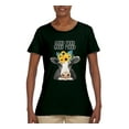 thumbnail image 2 of Good Food Good Mood Funny Cute Cow Animal Lover Womens Graphic T-Shirt, Forest Green, 3XL, 2 of 3