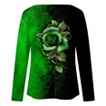 thumbnail image 5 of IROINNID Long Sleeve T-Shirts for Women Home Printing Round Neck Loose T-Shirt Autumn Blouse Pullover Tops,Green, 5 of 5