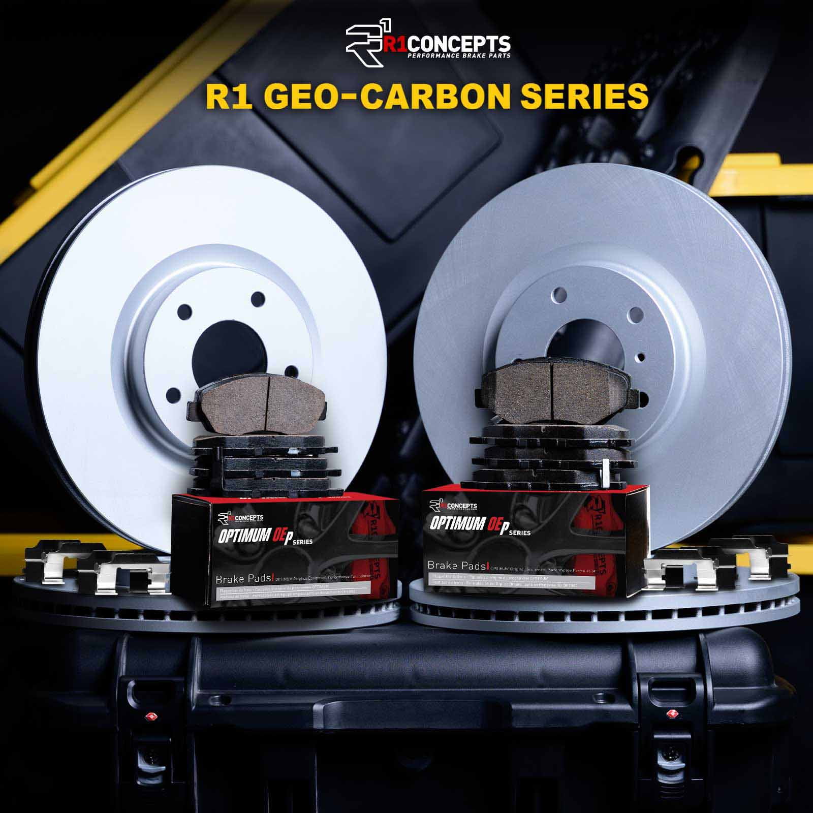 R1 Concepts Wduh2 63025 R1 Brake Rotors Carbon Coated W/ Optimum Oe Pads & Hdw Fits select: 2000-2005 MERCEDES-BENZ ML