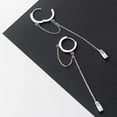thumbnail image 6 of Solid 925 Sterling Silver CZ Hoop Earrings Chain for Women Teens Hoop Earrings Tassel, 6 of 7