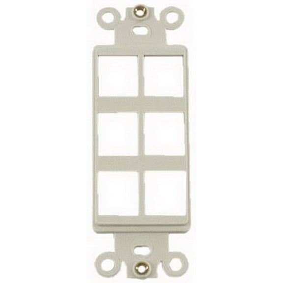 IEC WDH346000 White Decora Insert with Six Keystone Cutouts