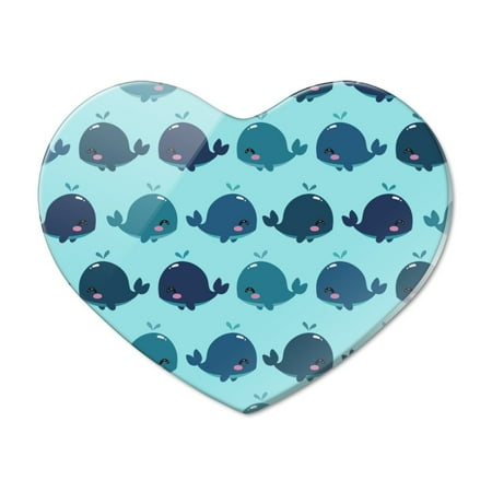 

Cute Kawaii Whales Pattern Heart Acrylic Fridge Refrigerator Magnet