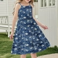 thumbnail image 3 of Odeerbi Niñas Día de La Independencia A-Línea Deslizamiento Vestido Verano Patriótico Estrella Raya Vestido de Correa Casual, 3 of 7