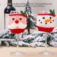 thumbnail image 4 of Injueey Funda para copa de vino de Navidad, tela con patrón de Claus, decoraciones para fiestas, arreglos, cubiertas para botellas, adornos de para Kits de decoración para fiestas Tipo 1 Injueey HA068257-01, 4 of 6
