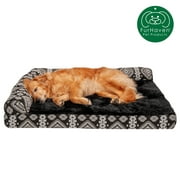FurHaven Pet Dog Bed | Deluxe Orthopedic Southwest Kilim L-Shaped Chaise Couch Pet Bed for Dogs & Cats