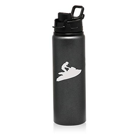 Sport Jet Ski - MIP Brand 25 oz Aluminum Sports Water Travel Bottle Jet Ski (Charcoal)