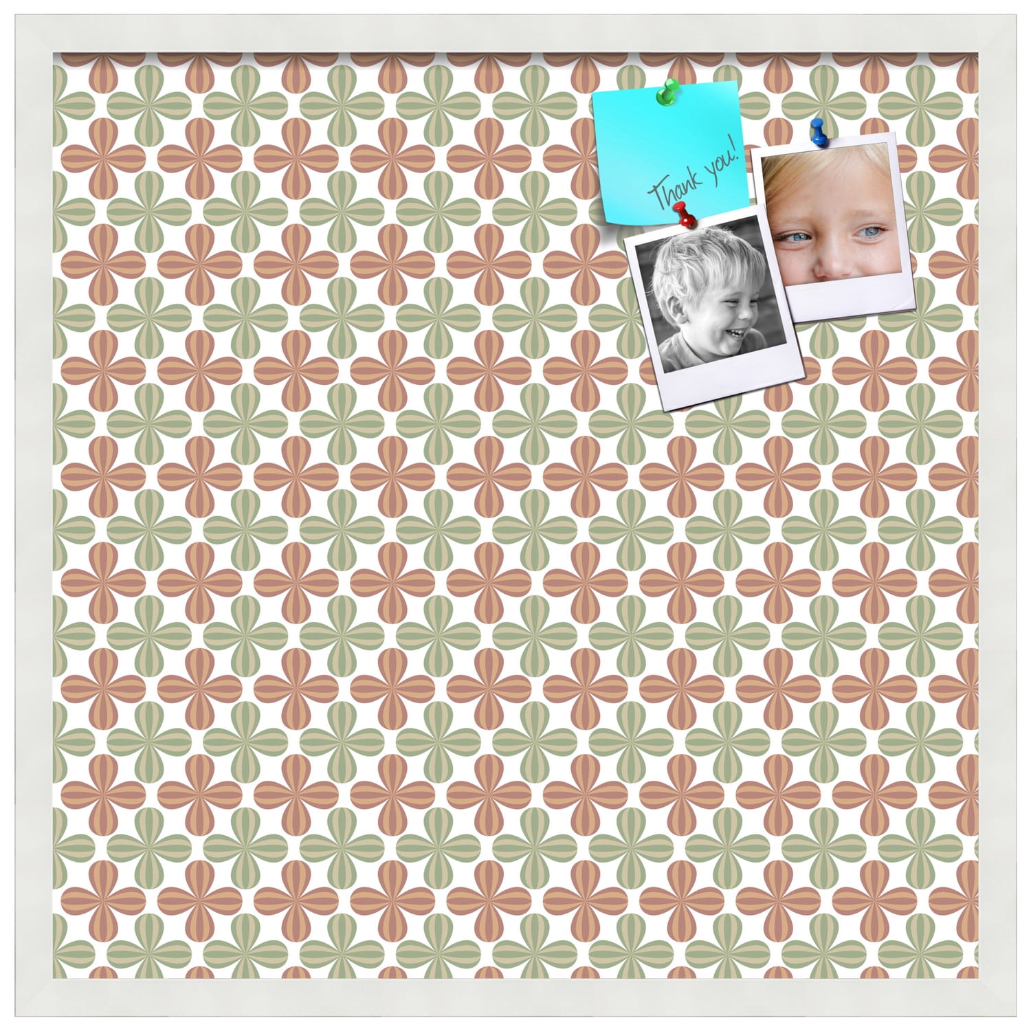 PinPix ArtToFrames 22x22 Custom Cork Bulletin Board    Poster Board Has a Fabric Style Canvas Finish, Framed in Satin White Frame (PinPix-558)
