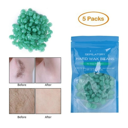 Walfront 5 Packs Depilatory Wax Beans Women Men Body Hand Legs