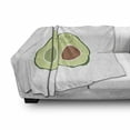 thumbnail image 3 of Avocado Soft Flannel Fleece Throw Blanket, Doodle Alligator Pear Couple in Love Wedding Theme Happy Characters, Cozy Plush for Indoor and Outdoor Use, 50" x 60", Pink Green Pale Brown, by Ambesonne, 3 of 6