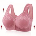 thumbnail image 4 of CFLVAEK Plus Size Bras for Senior Women Comfy Front Closure Wireless Bra Comfort Full Coverage Everyday Bras Push Up Sleep Bras for Large Breast Hot Pink L, 4 of 9