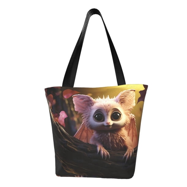 Easygdp Adorable Fluffy Bat Bolso de Hombro para Mujer, Bolso Bandolera y Cartera de Mano Elegante para Uso Diario