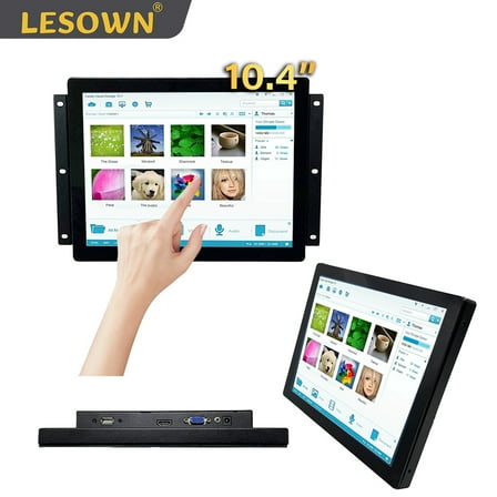 LESOWN 10.4-inch Open Frame PCAP Touchscreen Monitor Industrial Grade Display HDMI/VGA/USB Interface Multi-Point Touch for Kiosk & POS Systems