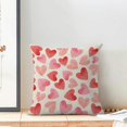 thumbnail image 3 of Housses de Coussin de la Saint-Valentin 18x18 Ensemble de 2, Cœurs Rouges et Roses Aquarelle Coussins en Lin Anniversaire Mariage Décorations de la Saint-Valentin pour Maison Canapé Extérieur, 3 of 5