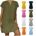 ZANZEA Women O-Neck Short Sleeve Dot Printing Dress With Pockets Maxi ...