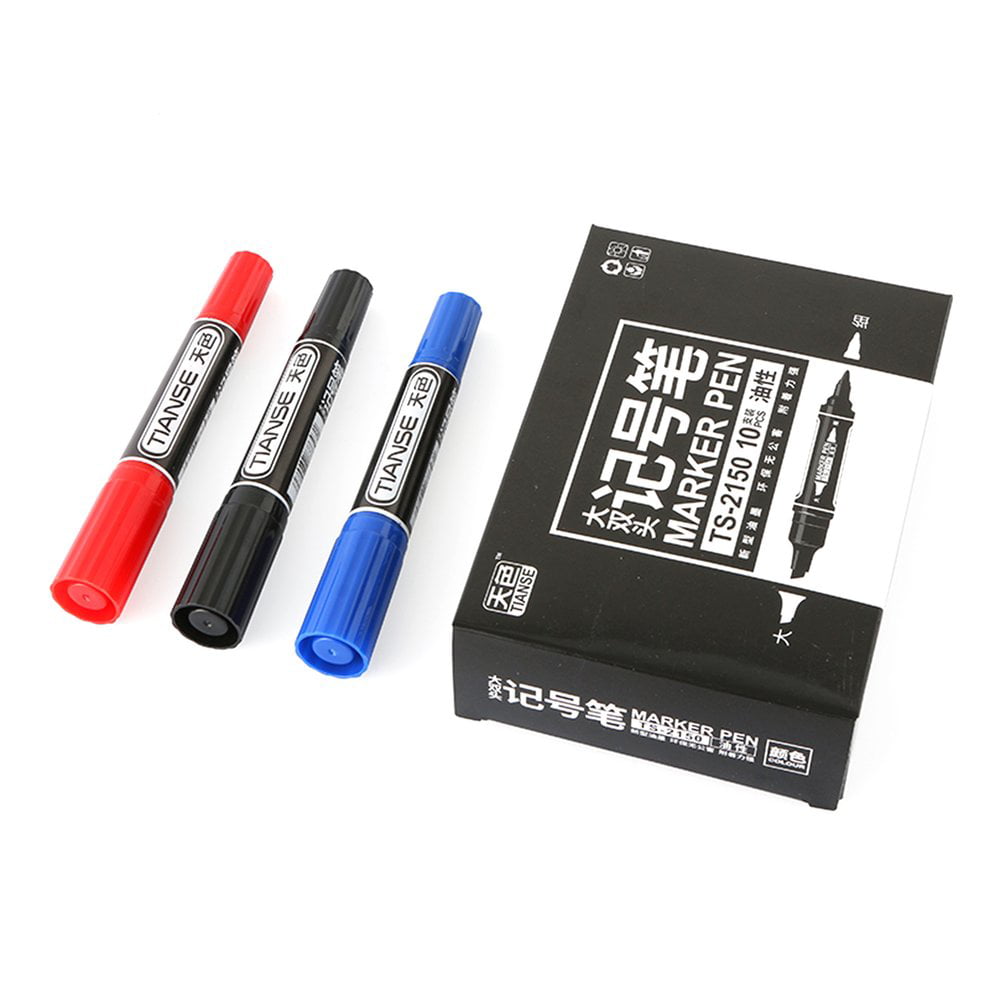 10pcs/Box Pro Waterproof Permanent Marker Pens Double Sided Pen Oily Marker pen 