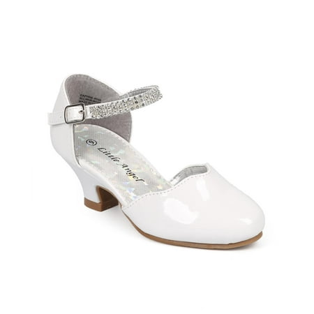 Green Patent Mary Jane - New Girl Little Angel Daphne-855 Patent Rhinestone Mary Jane Kitten Heel Pump Sz