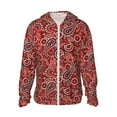 thumbnail image 1 of Balery Vintage Red Paisley Sudadera ligera de manga larga con capucha y protección solar UPF 50+ para hombre y mujer, ideal para pesca y running-3X-Large, 1 of 7