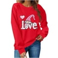 thumbnail image 6 of Mifsaly Valentines Day Sweatshirts for Women Red Hearts Print Shirts Long Sleeve Crewneck Valentine T-Shirts Girlfriend Gifts Blouse Funny Festival Streetwear L, 6 of 6