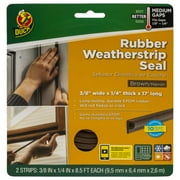 Duck Brand Heavy-Duty Brown Medium Gap Rubber Weatherstrip Seal, 0.38 in. x 0.25 in. x 17 ft.