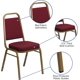 thumbnail image 4 of Songqin Trapezoidal Back Fabric Upholstered Stackable Banquet Chair, Multipurpose Stacking Chair with Padded Seat and Back, Burgundy Patterned/Gold, 4 of 16