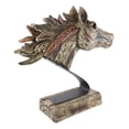 thumbnail image 4 of Faux Driftwood Equine Thoroughbred Mustang Horse Head Desktop Plaque Sculpture, 4 of 5