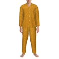 thumbnail image 3 of Fotbe Gold Glitter Pijama de Hombre con Estampado de Manga Larga, Conjunto de 2 Piezas, Ropa de Dormir Suave y Cómoda con Bolsillos-Medium, 3 of 7