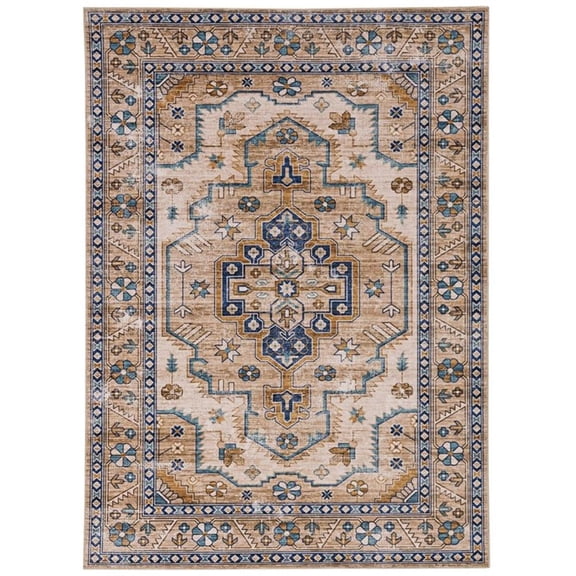 Linon Washable Wright Polyester 2'x3' Rug in Ivory