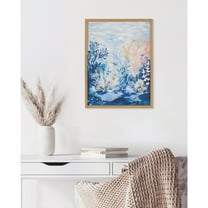 Kate and Laurel  Underwater Ocean Landscape Framed Wall Art by The Creative Bunch Studio, 12x16 Gold, Tropical Coral Reef Art for Wall