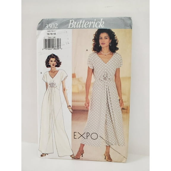 Butterick 3302 Size 14-16-18 Jumpsuit Uncut 1994