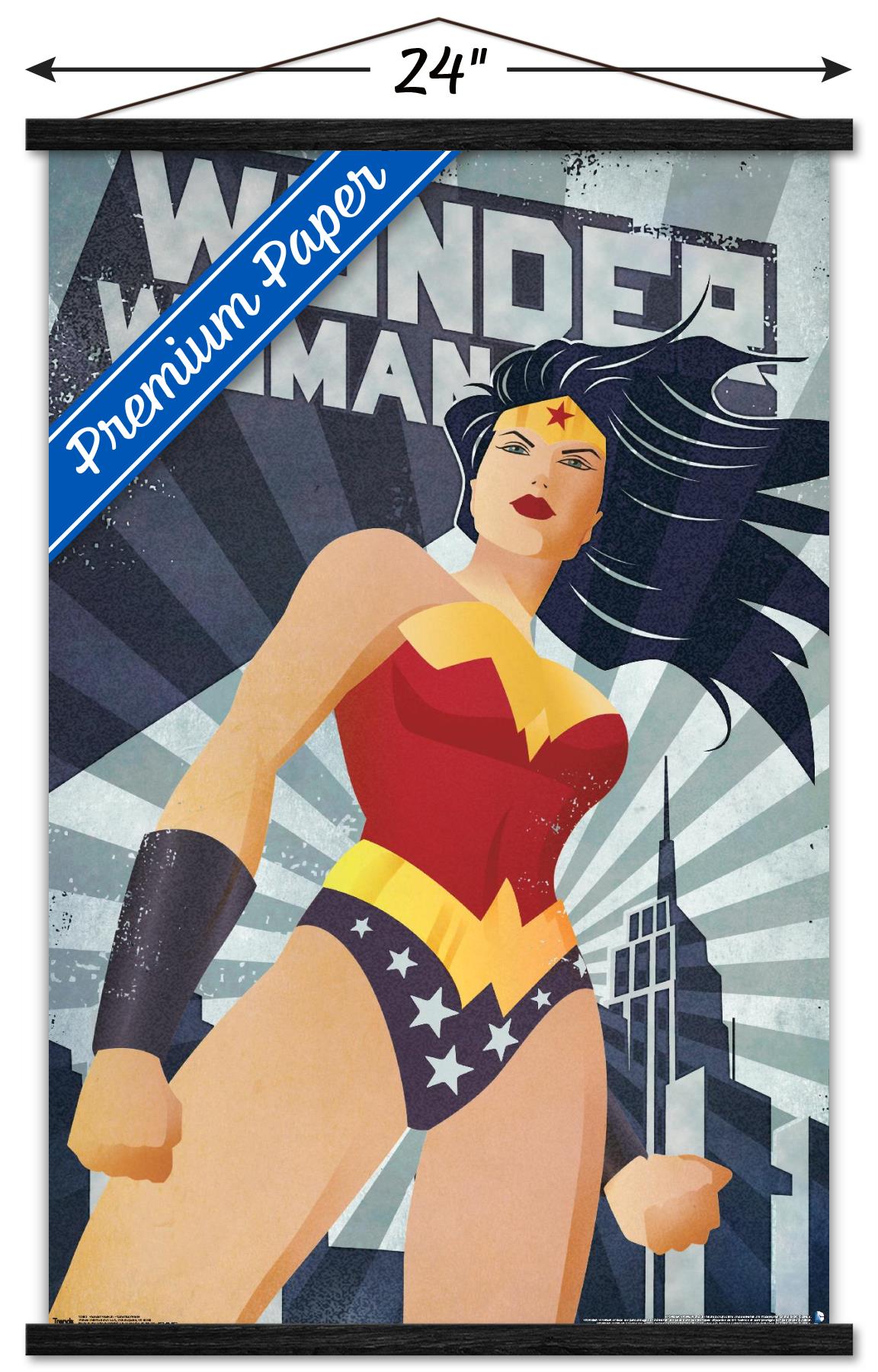 DC Comics - Wonder Woman - ConstructiVism Wall Poster with Wooden Magnetic Frame, 22.375" x 34"