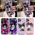 thumbnail image 2 of Dessin animé Kuromi Sanrio Anime étui transparent pour iPhone 16 15 14 13 12 11 Pro Max Mini Xs XR X 7 8 Plus 6 coque souple en Silicone, 2 of 4