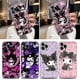 thumbnail image 2 of Dessin animé Kuromi Sanrio Anime étui transparent pour iPhone 16 15 14 13 12 11 Pro Max Mini Xs XR X 7 8 Plus 6 coque souple en Silicone, 2 of 4