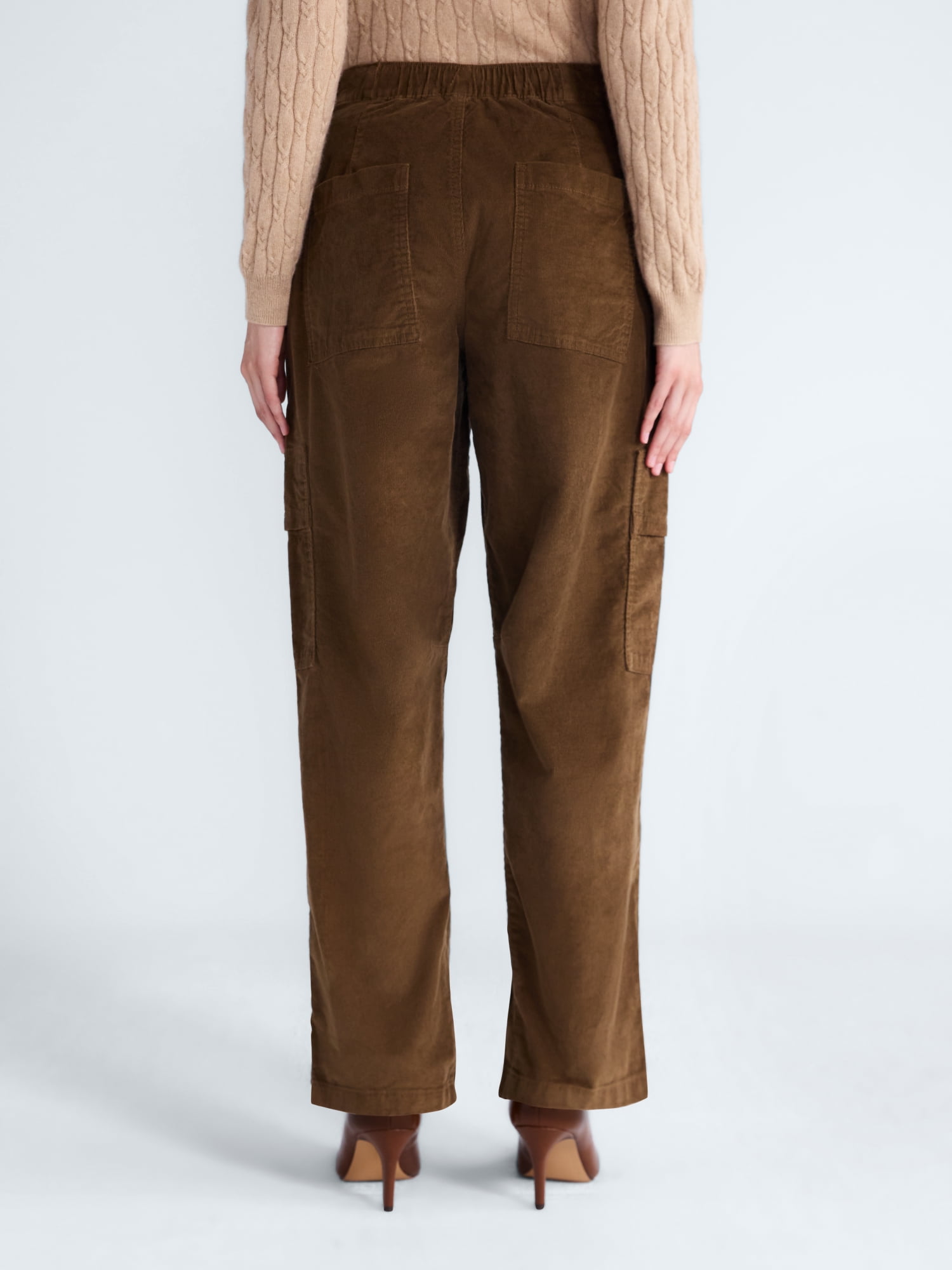 Free Assembly Women's and Women's Plus High Rise Cropped Corduroy Cargo Barrel Pants, Reg and Short Inseam, Sizes XS-4X