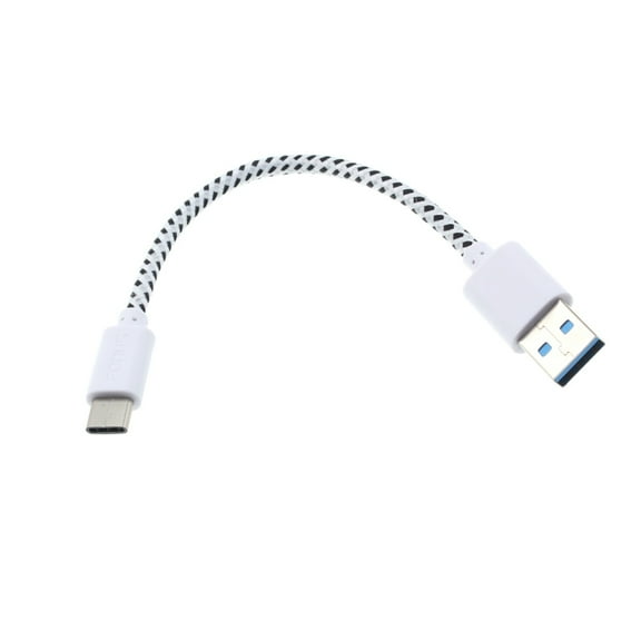 Type-C Short USB Cable for Jitterbug Smart3 Phone - Charger Cord Power Wire USB-C Braided Z9V Compatible With Lively Jitterbug Smart 3 Model