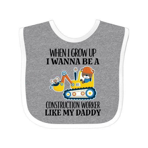 Inktastic Future Construction Worker Like Daddy Boys Baby Bib