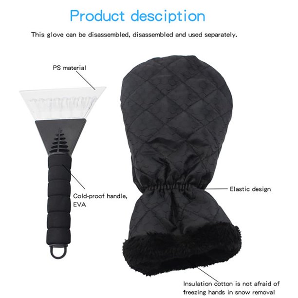 Car Snow Removal Glove Scraper Oxford Snow Removal Mitts Cloth