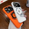 thumbnail image 2 of Funda Magsafe con soporte de PC mate delgada de lujo para iPhone 14, 13, 12, 11 Pro Max, 14Pro, 14 Plus, Protector de lente de vidrio, 2 of 4