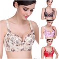 thumbnail image 4 of Women's Gray Embroidery Flower Bras Elegant Push Up Bras Padded Lingerie Bralette Underwire, 4 of 5