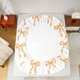 thumbnail image 5 of Castle Fairy Orange Ribbon Bow Full Size Sheets for Boys Girls,Polka Dots Bed Sheets, 5 of 7