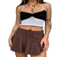 thumbnail image 1 of PENGXIANG Licol Femmes Cami Tops Sans Manches Contraste Couleur Slim Fit Ruched Knit Camisole, 1 of 3