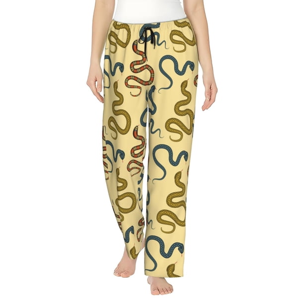 Balery Various Snake Pantalones de pijama para mujer, pijamas ultraligeros, pantalones de estar por casa-Medium